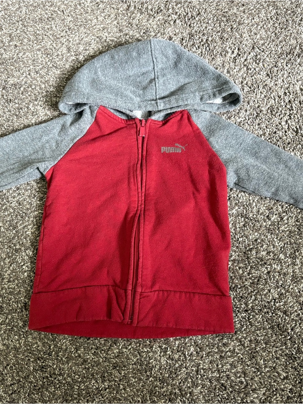 Puma Kids Gray and Red Hooded Jogger Set - Picture 2 of 10